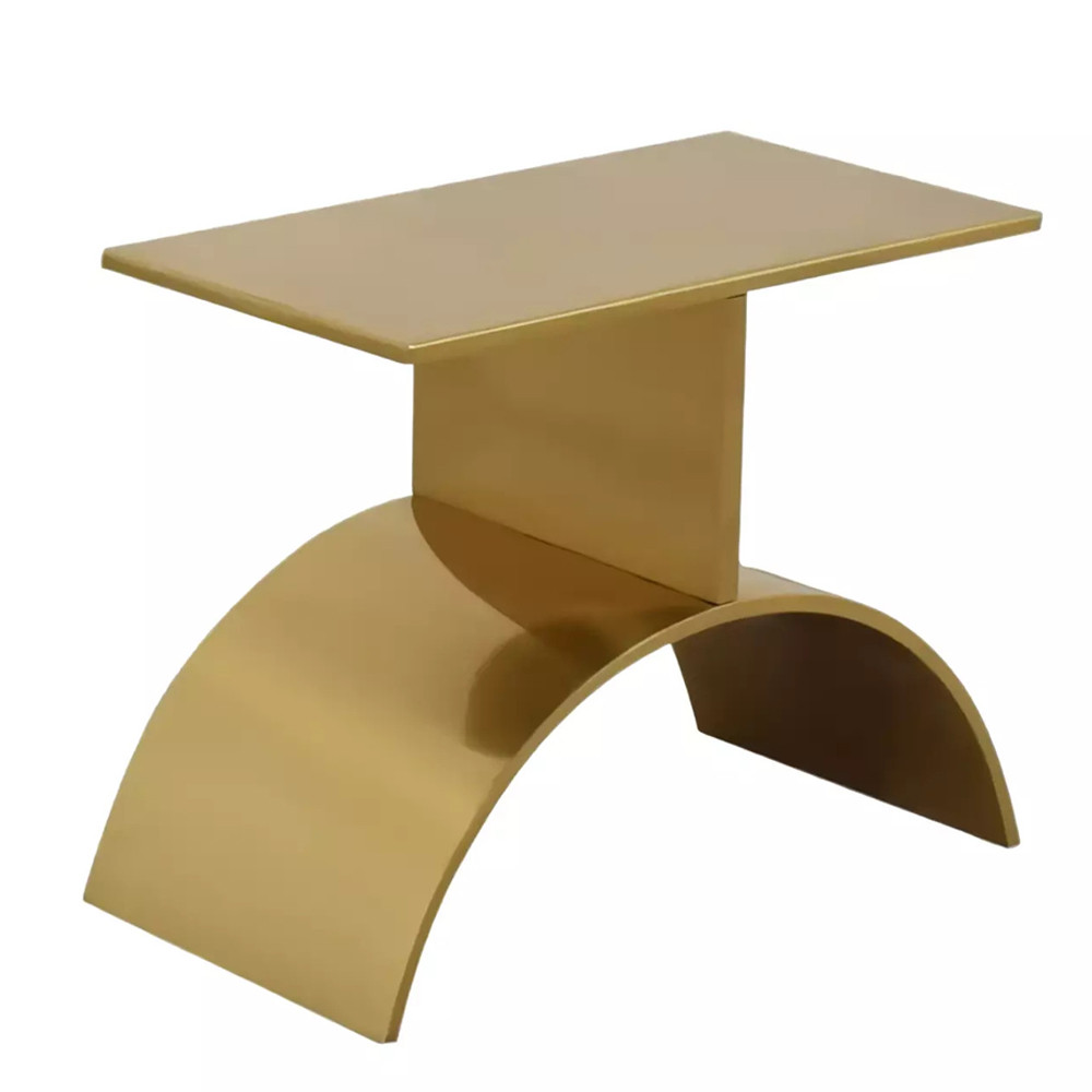 Дизайнерский журнальный стол золотой на полукруглом основании Wecaben