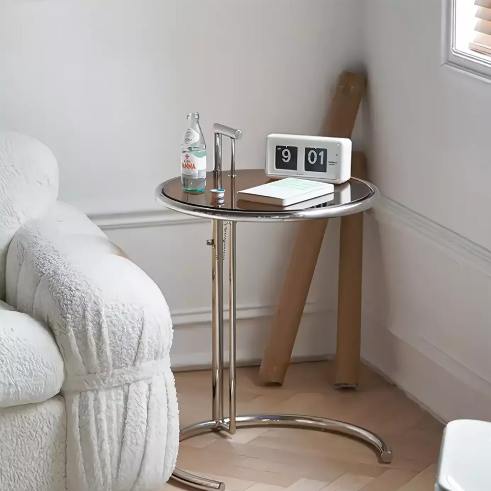 Дизайнерский журнальный стол круглый на стальном каркасе Fahek