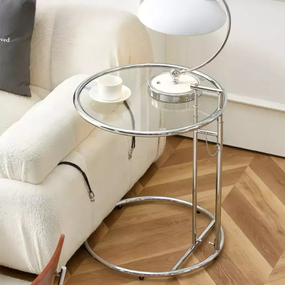 Дизайнерский журнальный стол круглый на стальном каркасе Fahek