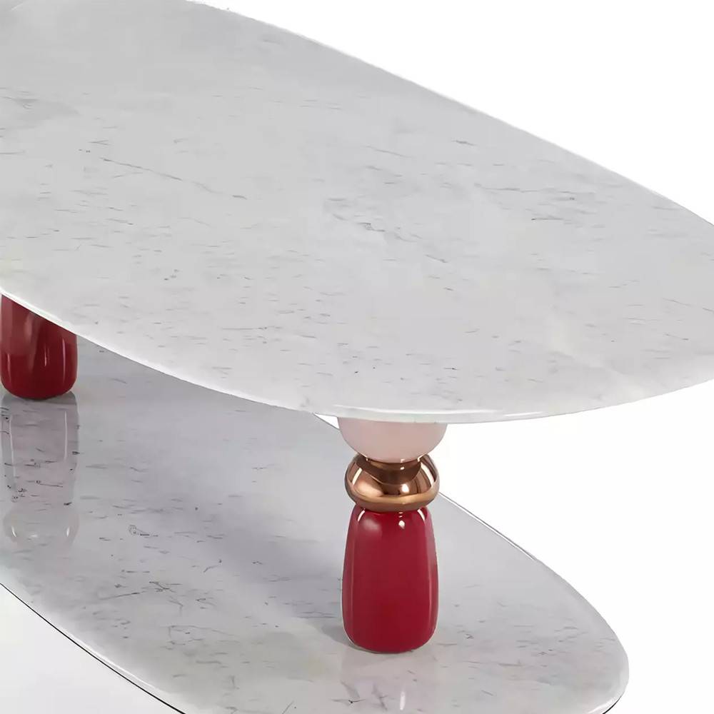 Дизайнерский журнальный стол на 2-х фигурных ножках с подстольем Lycad