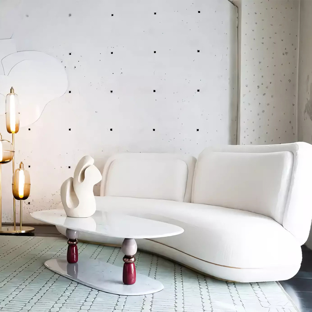 Дизайнерский журнальный стол на 2-х фигурных ножках с подстольем Lycad