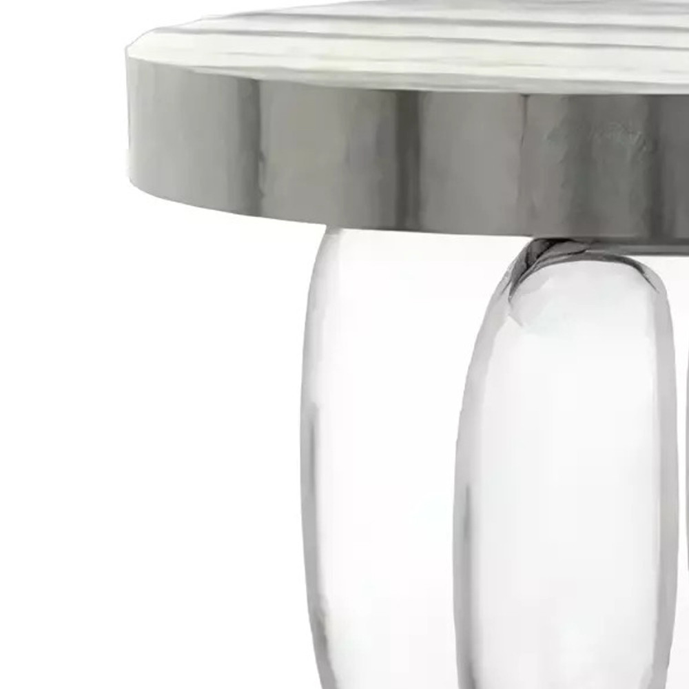 Дизайнерский журнальный стол на 3-х овальных прозрачных ножках Tukutic