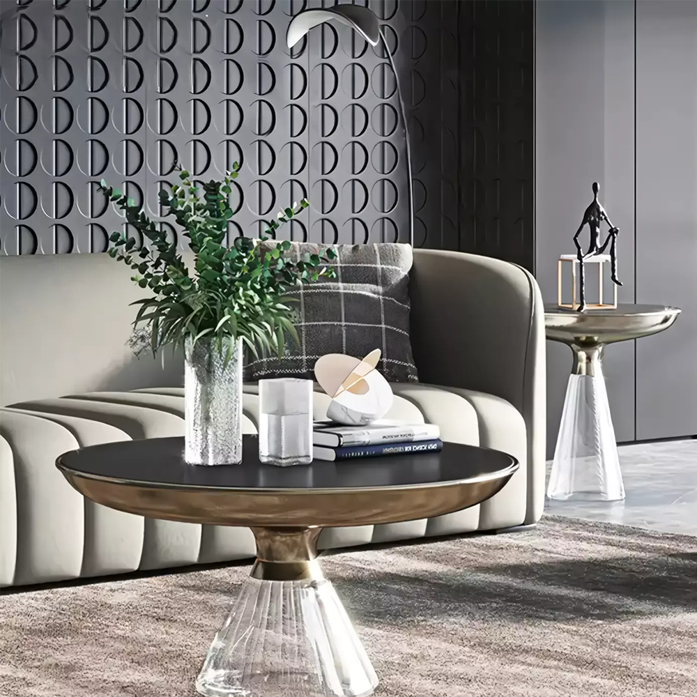 Дизайнерский журнальный стол на прозрачном основании Nofon