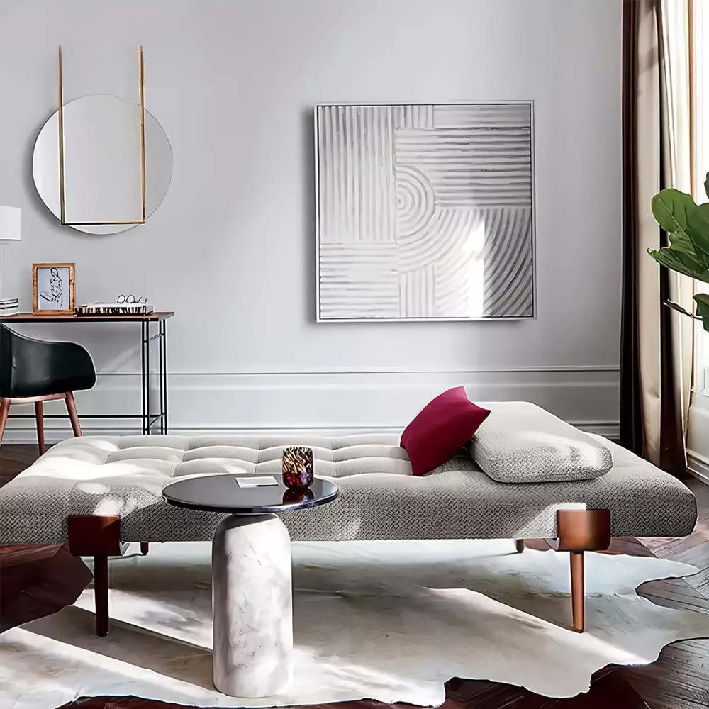 Дизайнерский журнальный стол с чёрной круглой столешницей Visanyp