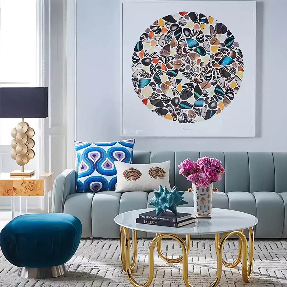 Дизайнерский журнальный столик чёрный с круглой столешницей Arycy