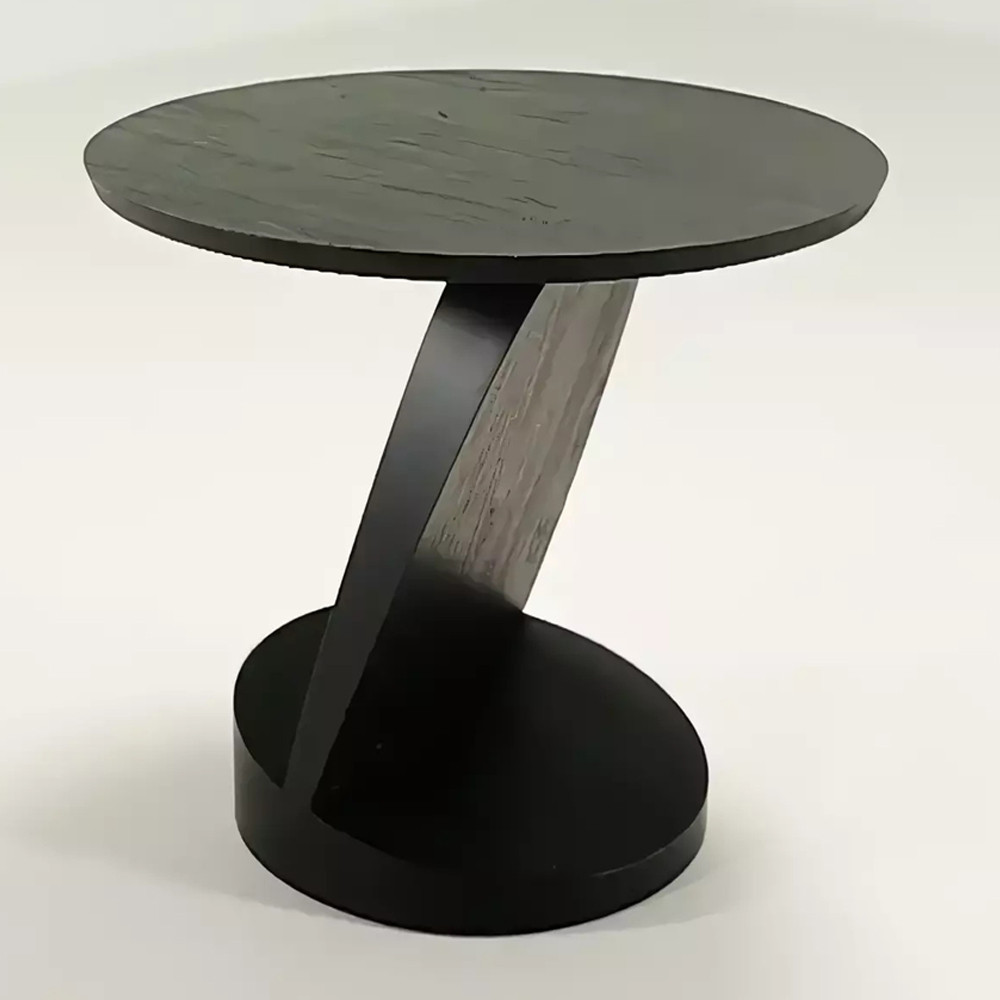 Дизайнерский журнальный столик чёрный с круглой столешницей Arycy