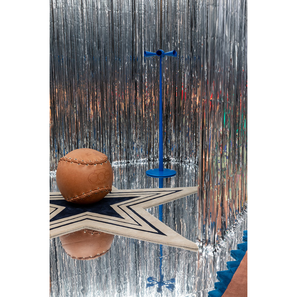 Дизайнерский ковер в виде звезды Poltronova Tappeto Stella Grey Navy Blue Rug