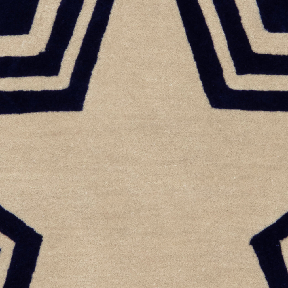 Дизайнерский ковер в виде звезды Poltronova Tappeto Stellina Navy Blue Grey Rug
