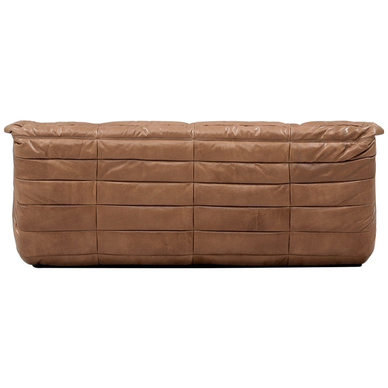 Дизайнерский кожаный диван коричневый без подлокотников Aveline Leather Sofa