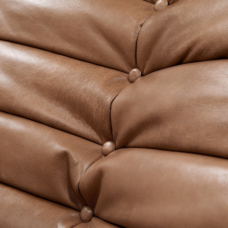 Дизайнерский кожаный диван коричневый без подлокотников Aveline Leather Sofa