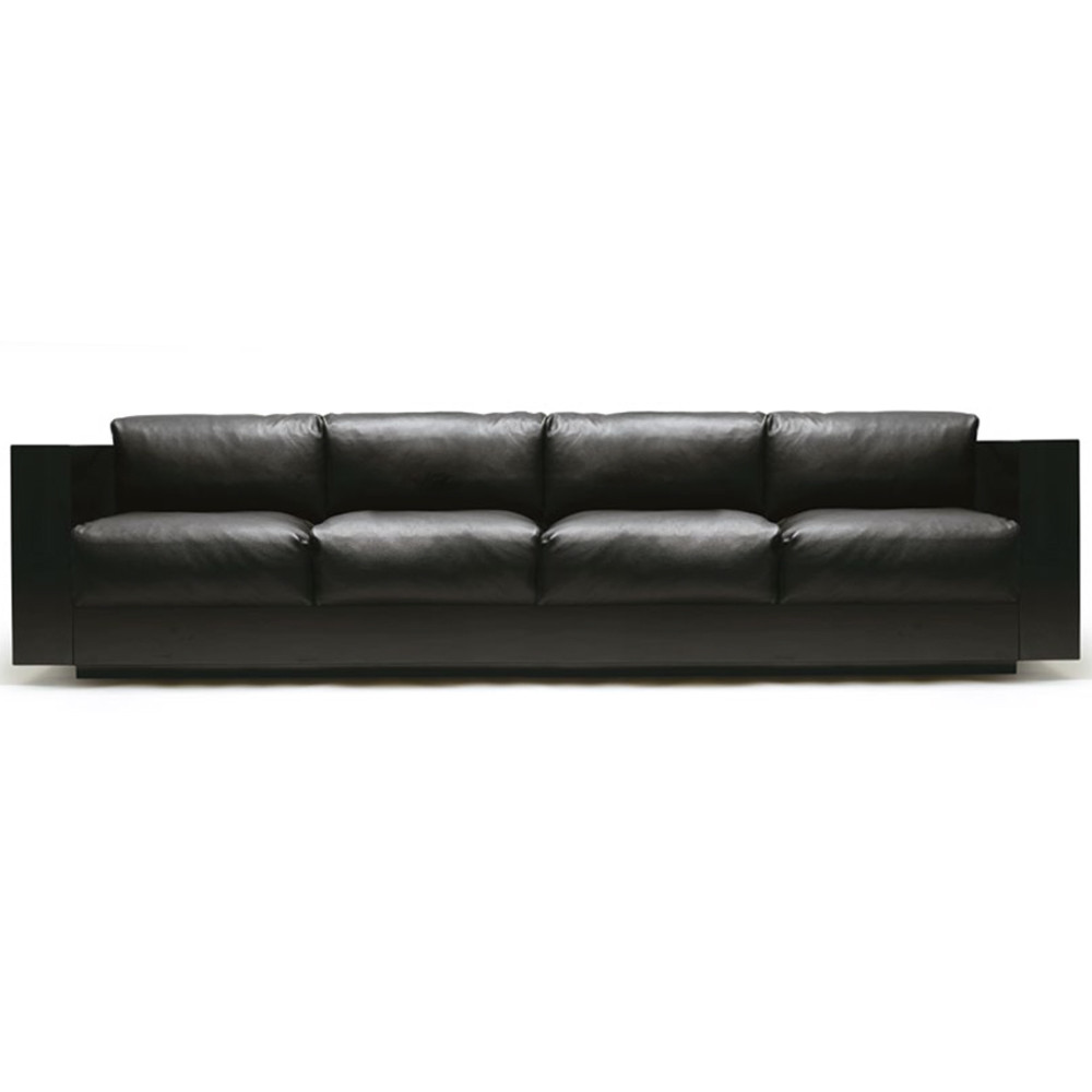 Дизайнерский кожаный диван черный Poltronova Saratoga Sofa