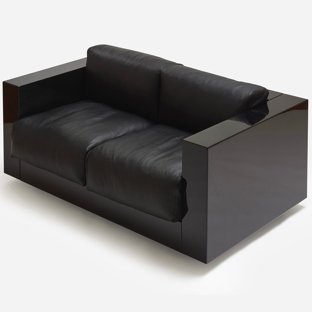 Дизайнерский кожаный диван черный Poltronova Saratoga Sofa