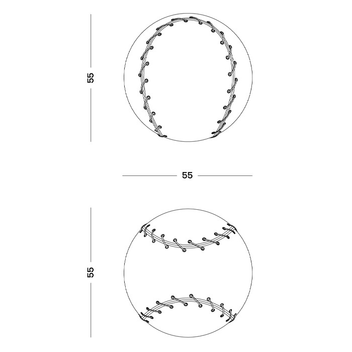 Дизайнерский кожаный пуф в виде бейсбольного мяча Poltronova Joe Ball Pouf
