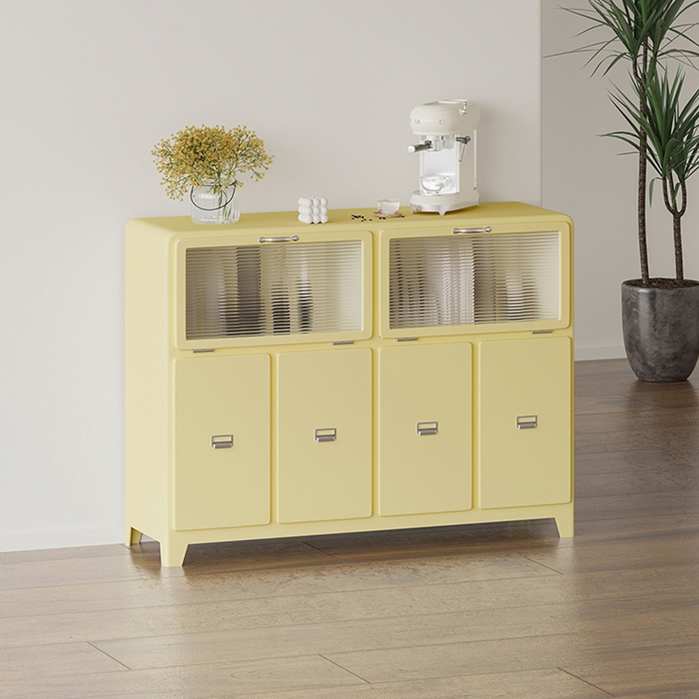 Дизайнерский комод с  2-мя рельефными откидными дверками из стекла Mikko