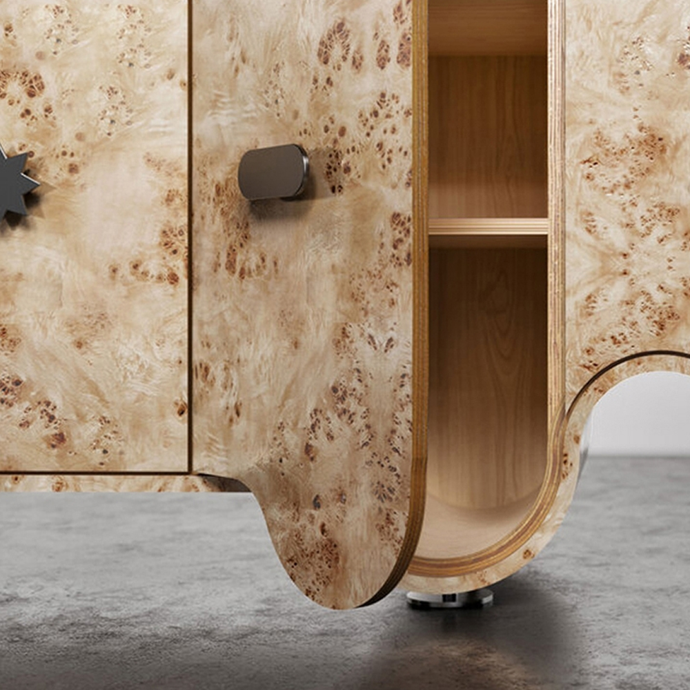 Дизайнерский комод с 3-мя центральными ящиками и 4-мя симметричными дверцами Credenza