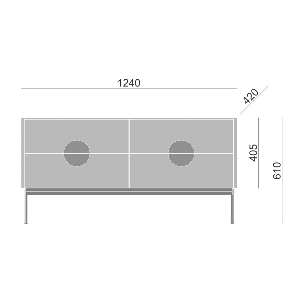Дизайнерский комод с фактурным фасадом и 4-мя выдвижными ящиками ALTO