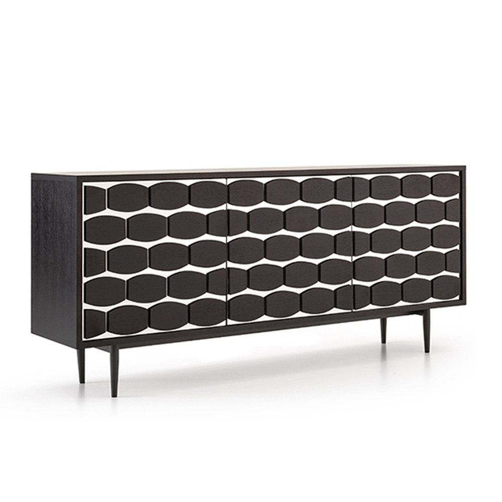 Дизайнерский комод чёрный с фактурным фасадом Billy