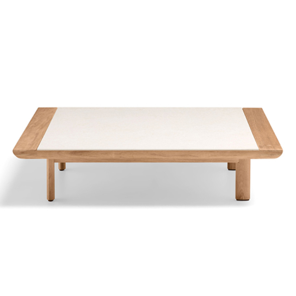 Дизайнерский кофейный стол из дерева с керамической столешницей уличный SWAY Coffee Table