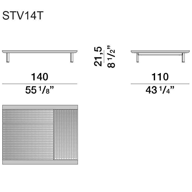 Дизайнерский кофейный стол из дерева с керамической столешницей уличный SWAY Coffee Table