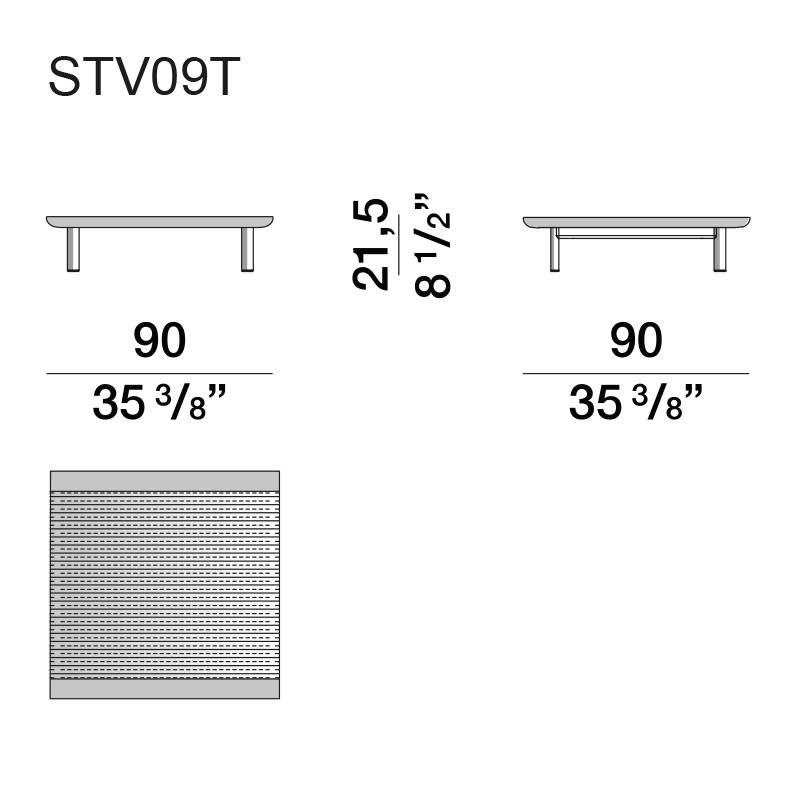 Дизайнерский кофейный стол из дерева с керамической столешницей уличный SWAY Coffee Table