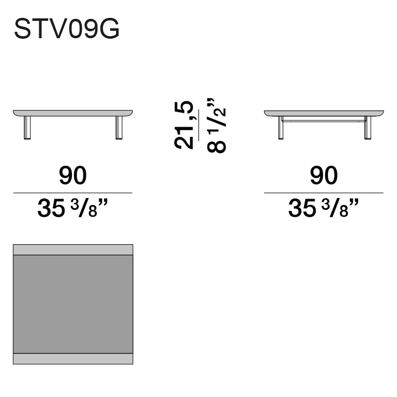 Дизайнерский кофейный стол из дерева с керамической столешницей уличный SWAY Coffee Table