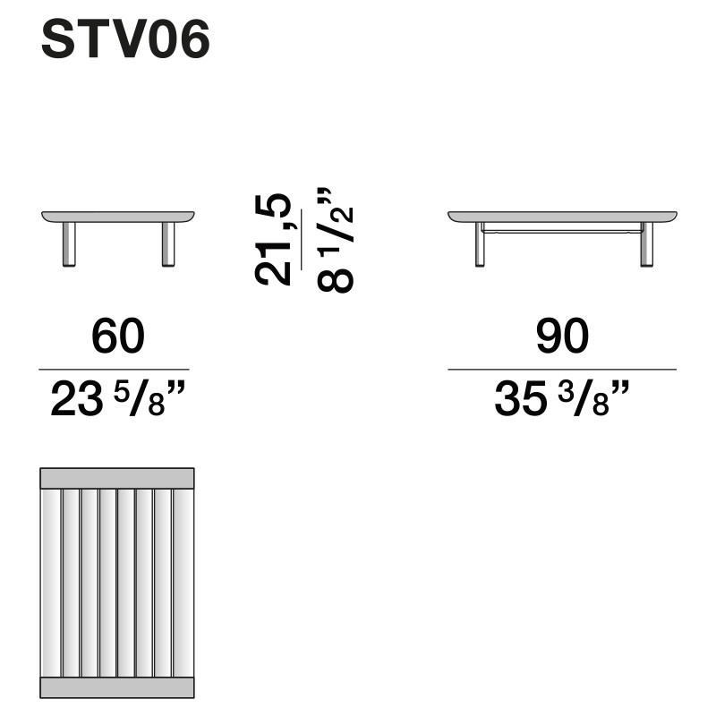 Дизайнерский кофейный стол из дерева с керамической столешницей уличный SWAY Coffee Table