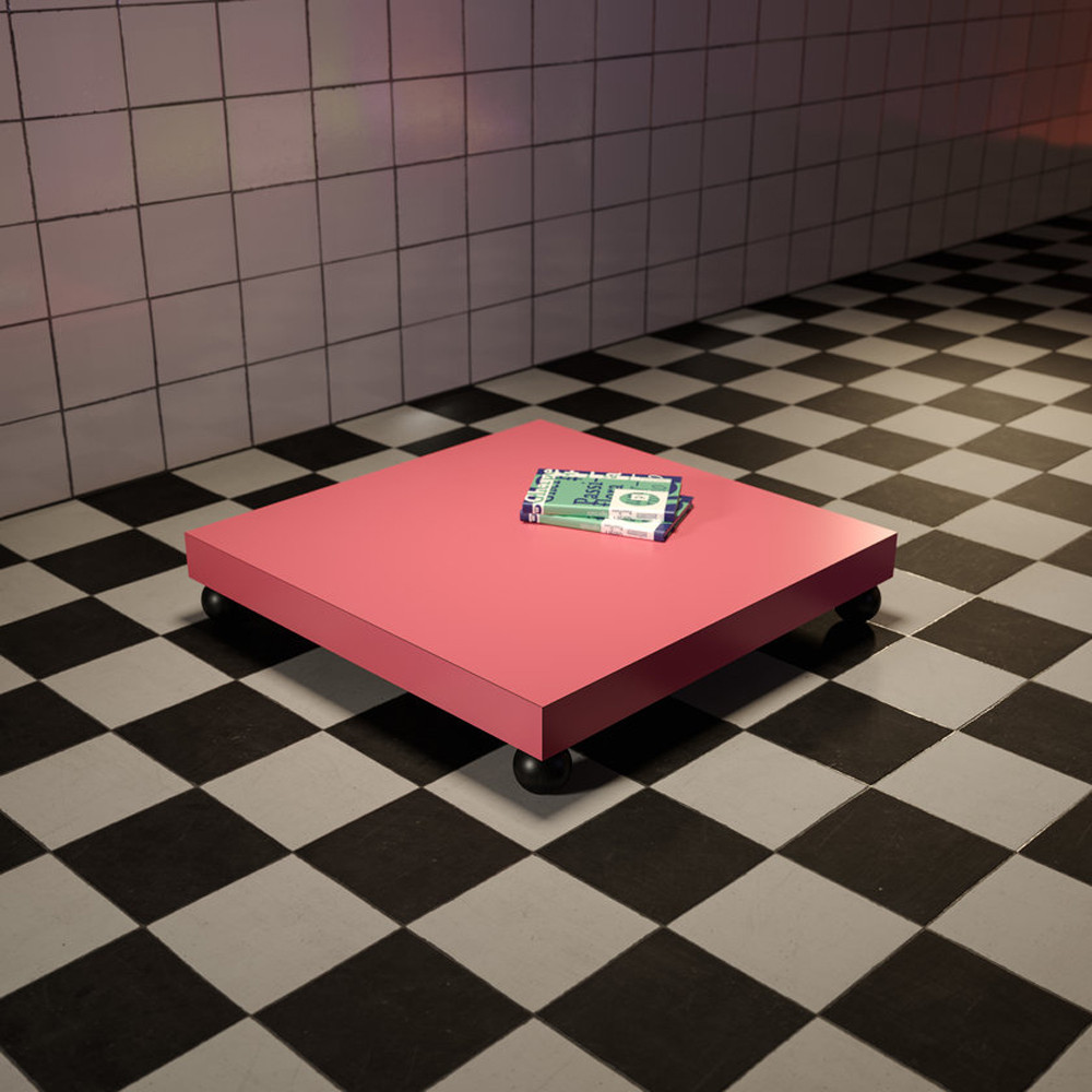 Дизайнерский кофейный стол на круглых ножках Poltronova T02 Pink Coffee Table