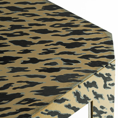 Дизайнерский кофейный стол с рисунком леопард Neytiri Beige Leopard