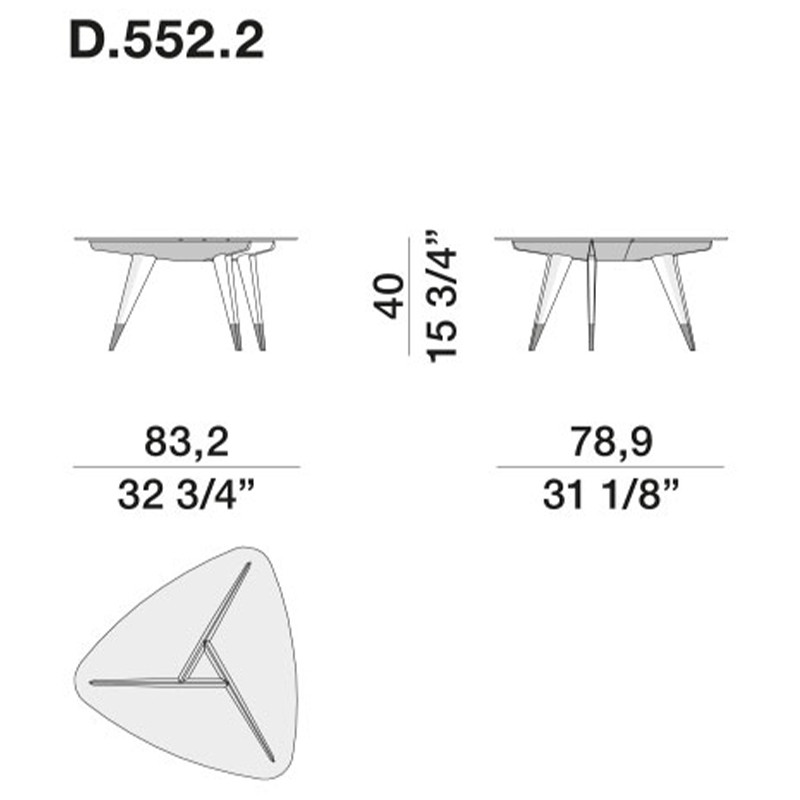 Дизайнерский кофейный стол со стеклянной столешницей Gio Ponti D.552.2 Coffee Table