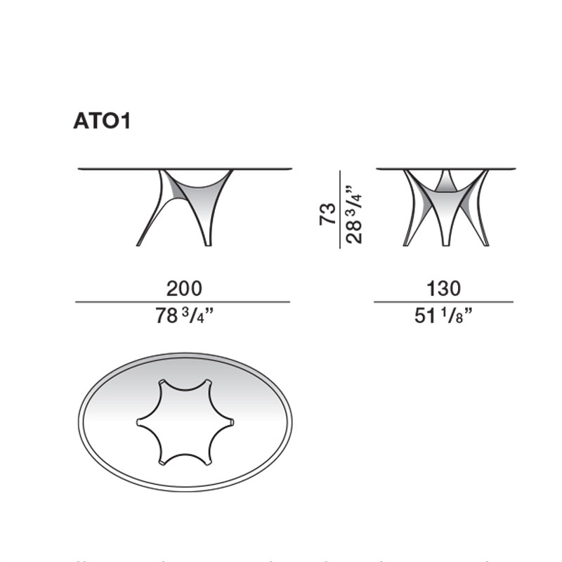 Дизайнерский круглый обеденный стол стеклянный с фигурным подстольем из цемента ARC Dining Table