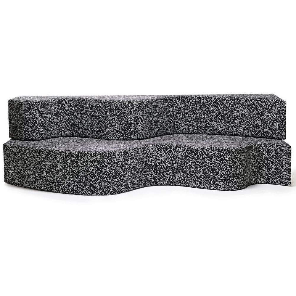 Дизайнерский модульный диван волнистой формы с цветным принтом Poltronova Superonda Sofa