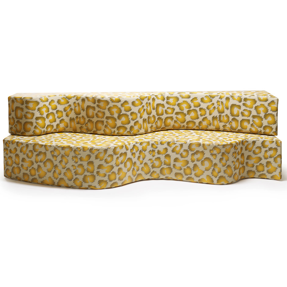 Дизайнерский модульный диван волнистой формы с цветным принтом Poltronova Superonda Sofa