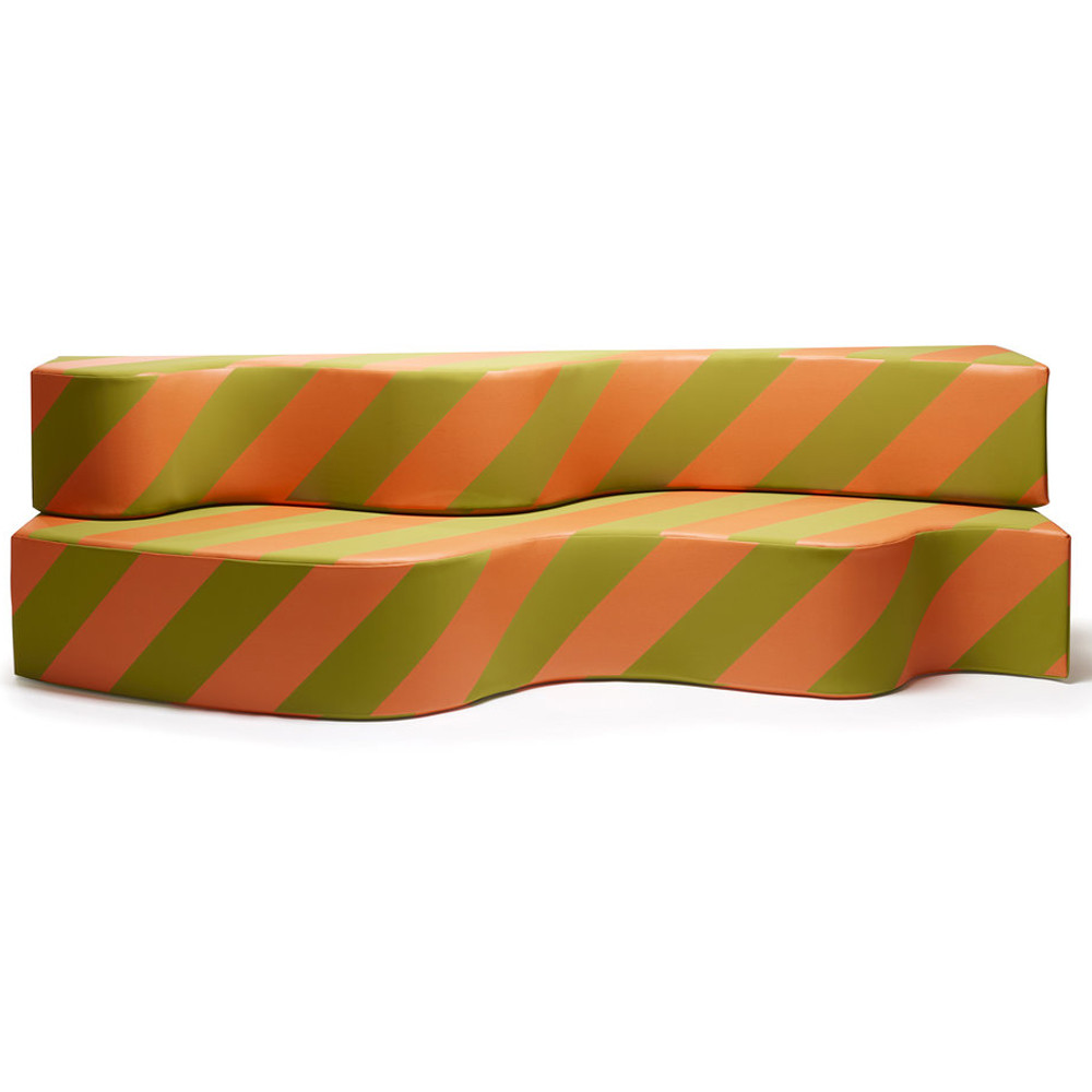 Дизайнерский модульный диван волнистой формы с цветным принтом Poltronova Superonda Sofa