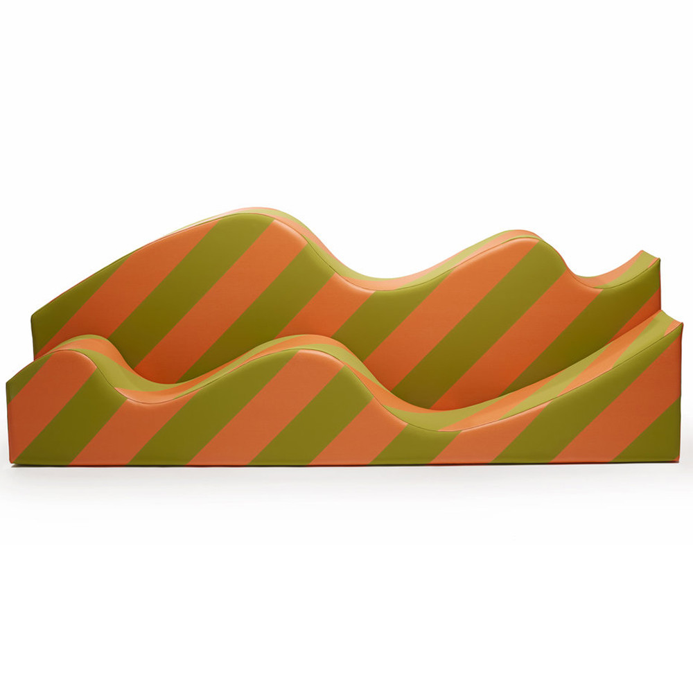 Дизайнерский модульный диван волнистой формы с цветным принтом Poltronova Superonda Sofa