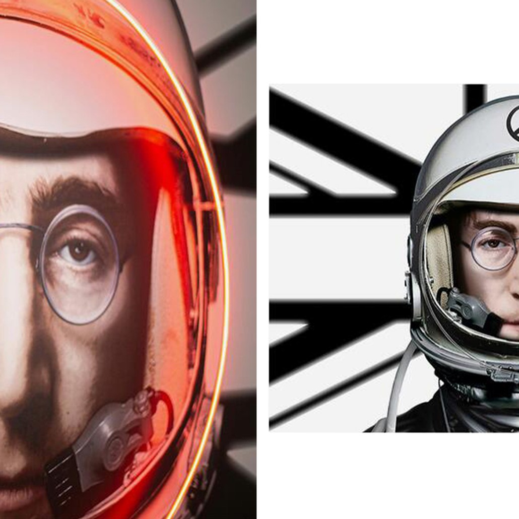 Дизайнерский Неоновый Постер Джон Леннон в Скафандре Lennon Astronaut