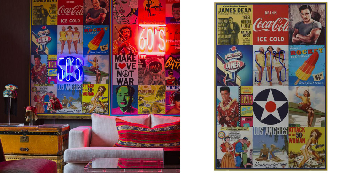 Дизайнерский Неоновый Постер Ретро Фото The Fifties