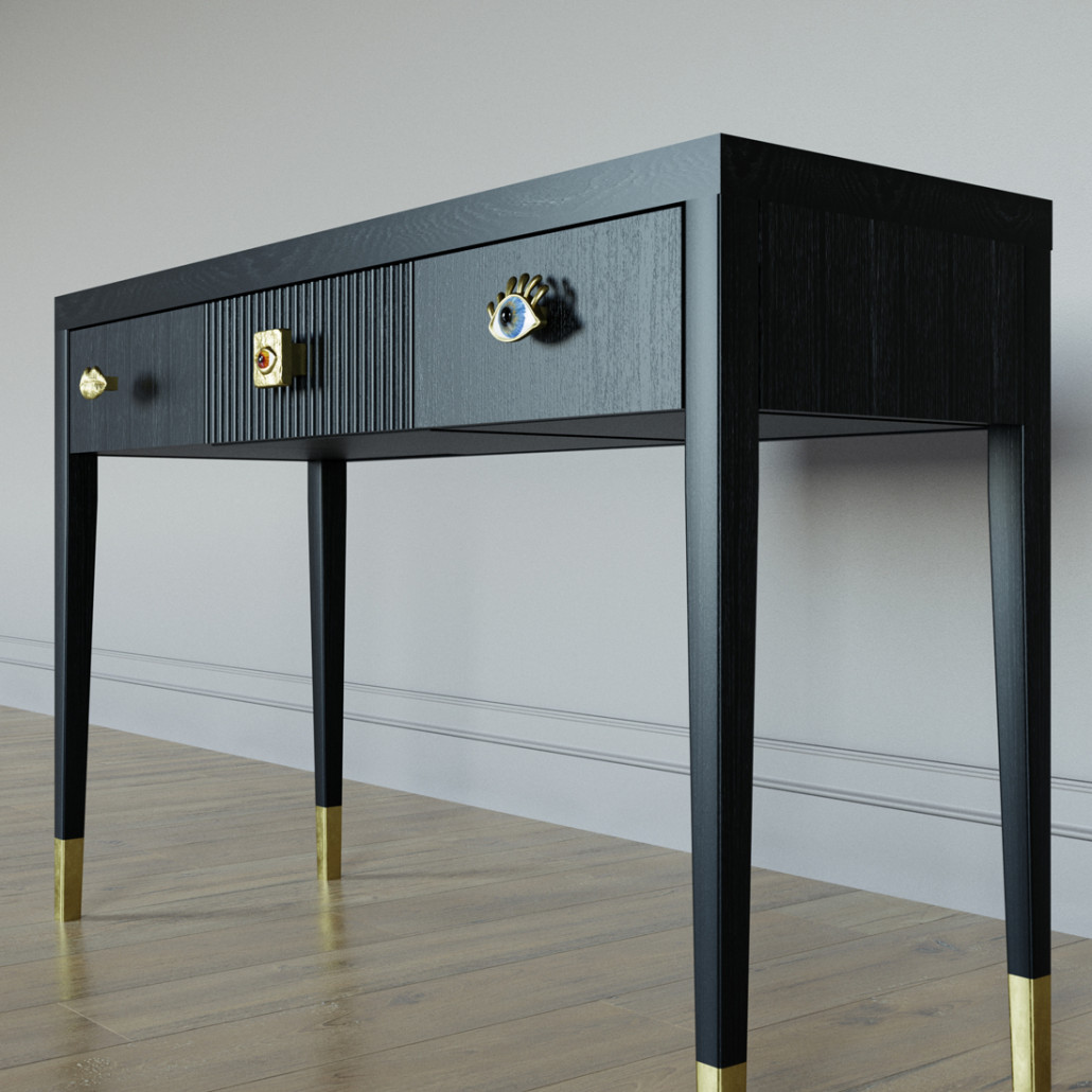 Дизайнерский Письменный стол Elsa Dreams Black с тремя ящиками