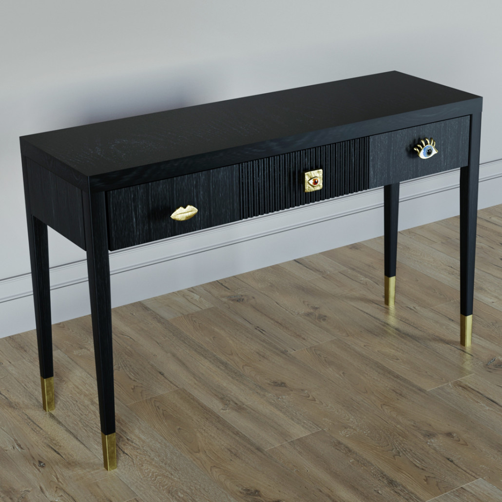 Дизайнерский Письменный стол Elsa Dreams Black с тремя ящиками