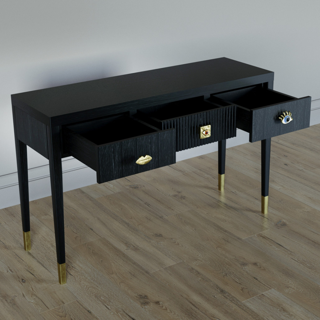 Дизайнерский Письменный стол Elsa Dreams Black с тремя ящиками