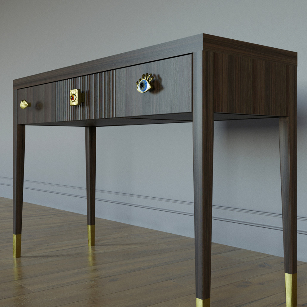 Дизайнерский Письменный стол Elsa Dreams Walnut с тремя ящиками