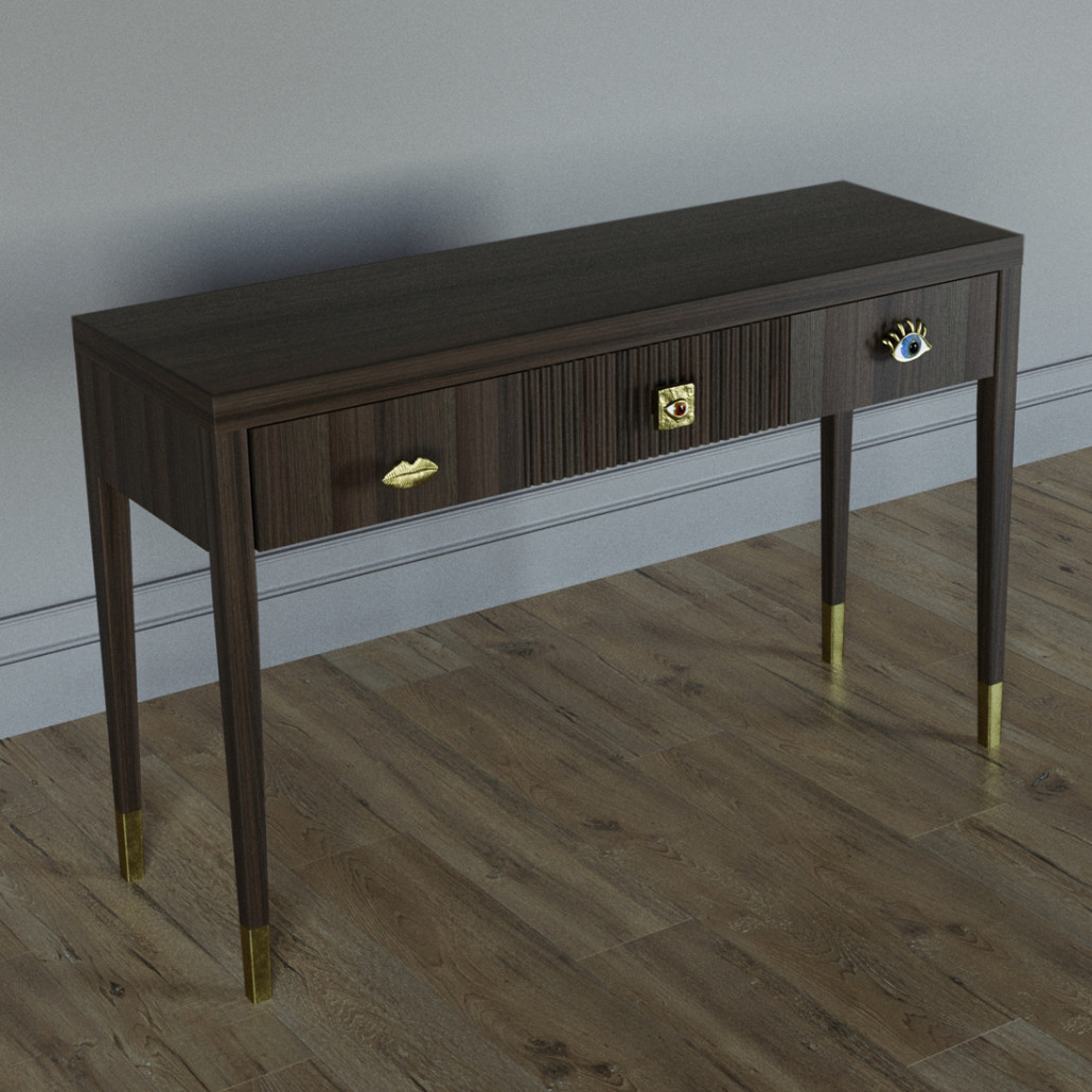 Дизайнерский Письменный стол Elsa Dreams Walnut с тремя ящиками