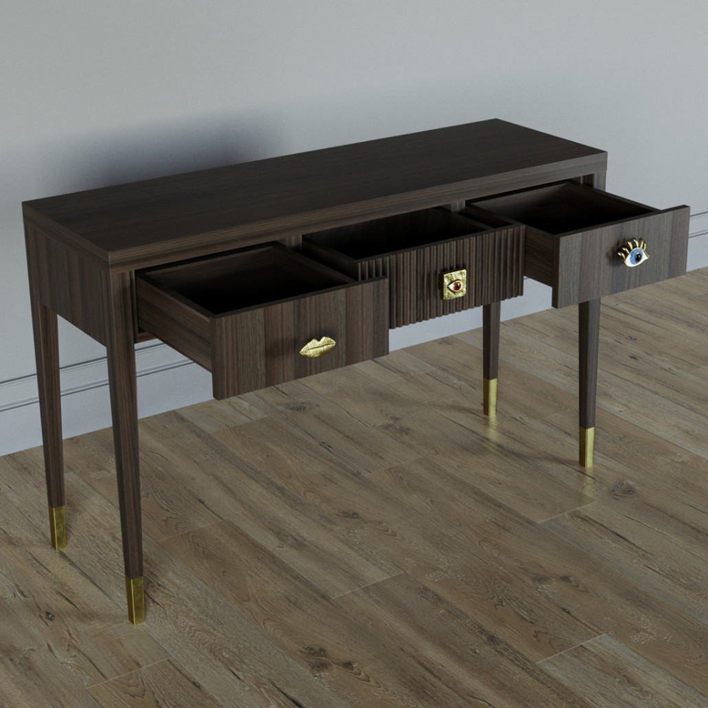 Дизайнерский Письменный стол Elsa Dreams Walnut с тремя ящиками