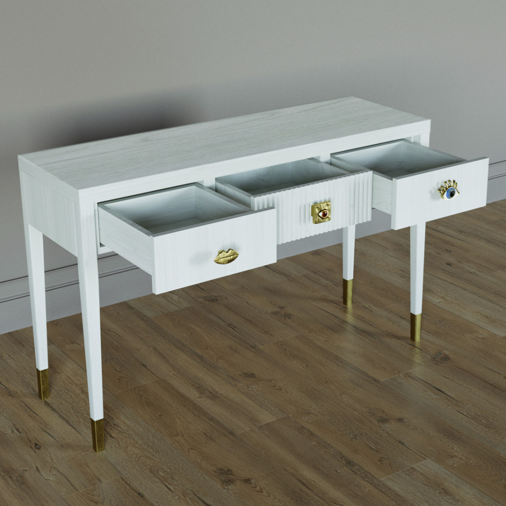 Дизайнерский Письменный стол Elsa Dreams White с тремя ящиками