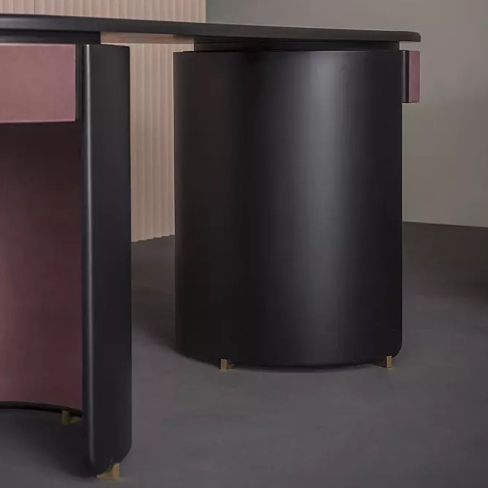 Дизайнерский письменный стол овальной формы с 2-мя выдвижными ящиками по бокам Parsec