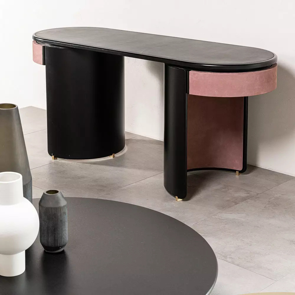 Дизайнерский письменный стол овальной формы с 2-мя выдвижными ящиками по бокам Parsec