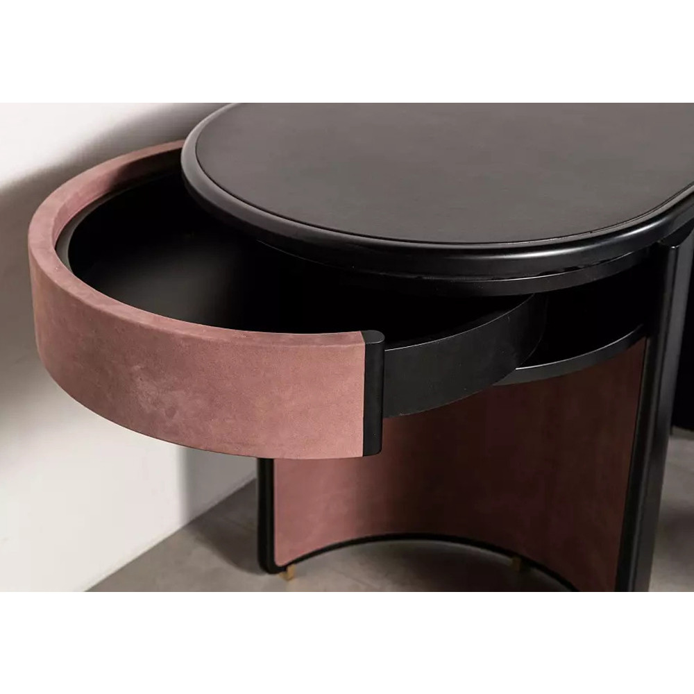 Дизайнерский письменный стол овальной формы с 2-мя выдвижными ящиками по бокам Parsec