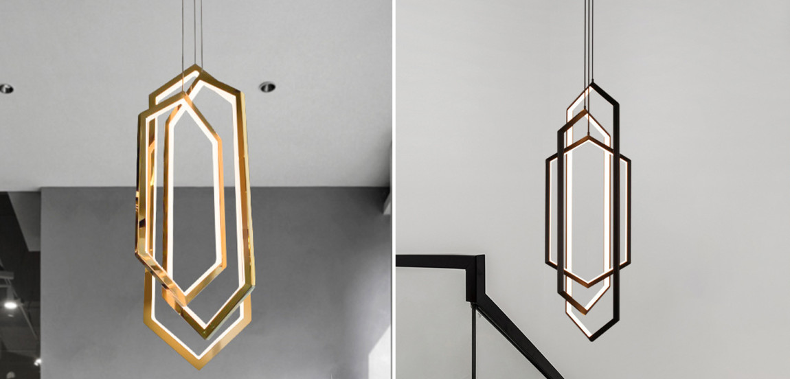 Дизайнерский Подвесной Светильник ORBIS Hexagon Geometric Modern Chandelier Studio Endo Gold