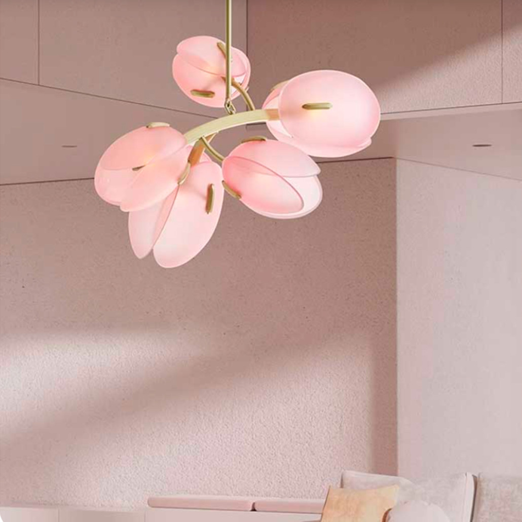 Дизайнерский Светильник Lilly Pink Tulip Lamp розовый плафон