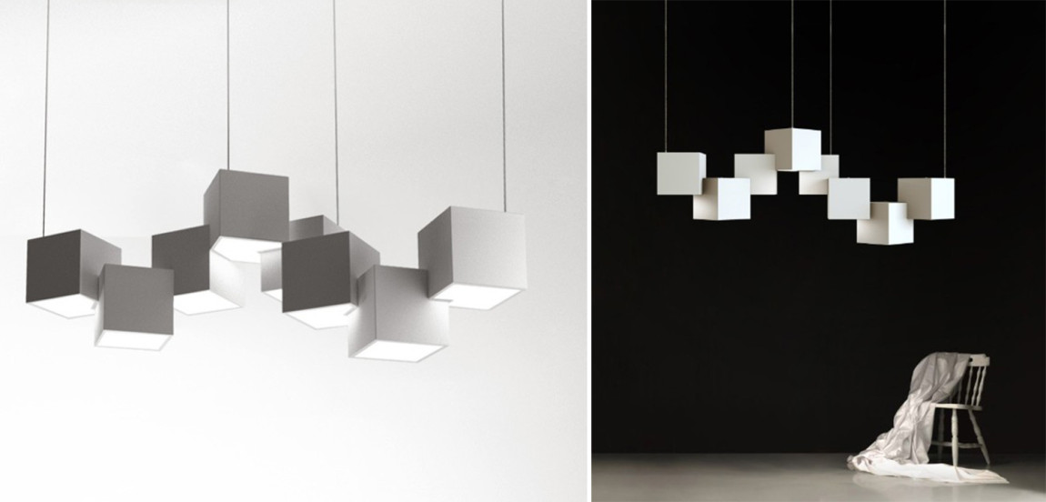 Дизайнерский светодиодный светильник Белый Eight Squares Lamp