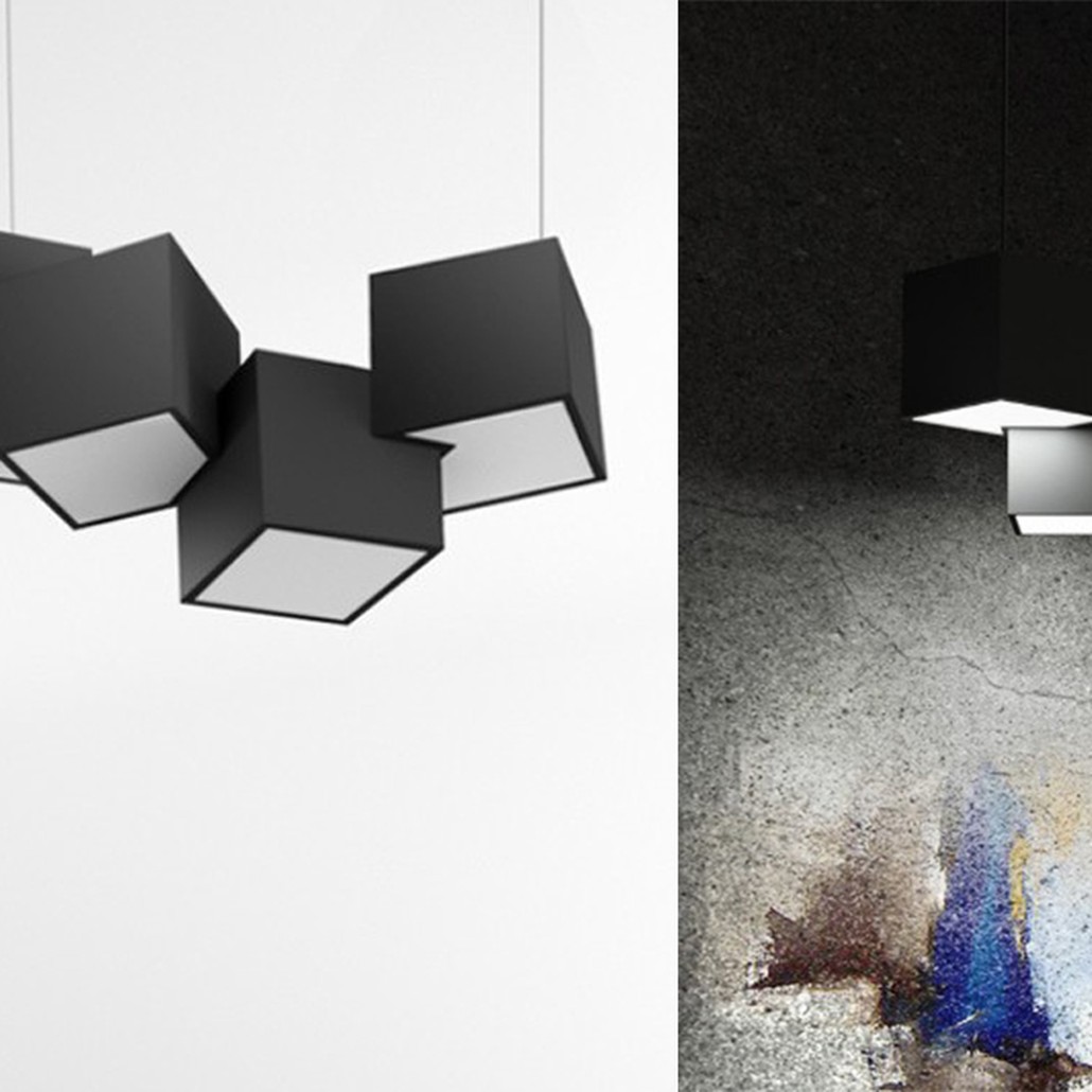 Дизайнерский светодиодный светильник Черный Eight Squares Lamp